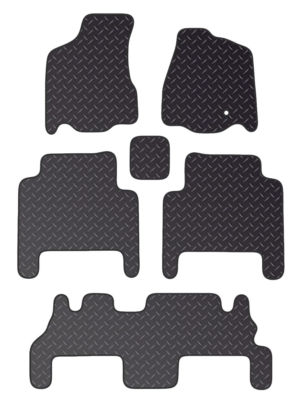 PRIME CAR MAT - Fits CHRYSLER Grand Voyager 2012-2015 - Standard Rubber 3mm - Tailored Car Mats - Waterproof, Non Slip Car Floor Mat, Fitted with Clips & Anti Slip Backing - 6 pcs Floor Mat Set
