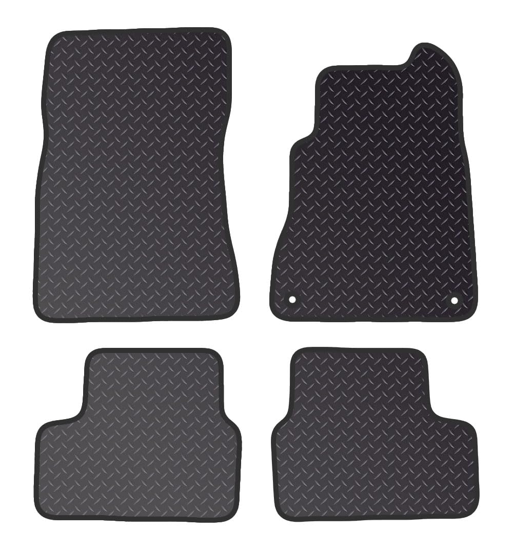 PCM Car Floor Mats for Mercedes A CLASS (2018 - Present) 2 CLIP - Heavy Duty Rubber 5mm - Tailored Car Mats - Waterproof Car Floor Mat & Anti Slip Backing - 4 pcs Floor Mat Set