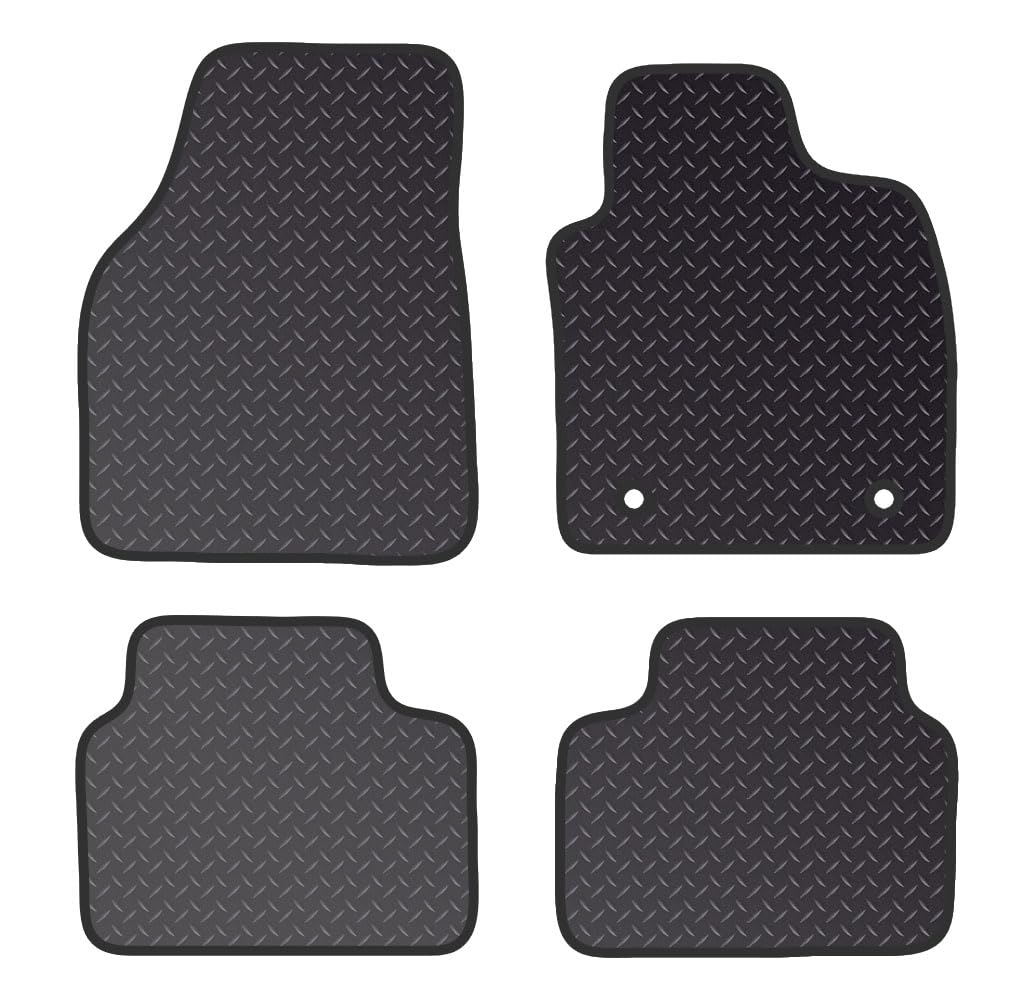 PCM- Car Floor Mats fits for MG 3 HYBRID  from 2024 on- Black Standard Rubber 3mm - Tailored Car Mats - Car Floor Mat, with Anti Slip Backing - 4 pcs Floor Mat Set with 2 Clips