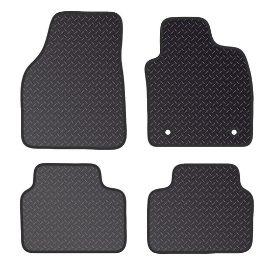 PCM- Car Floor Mats fits for MG 3 HYBRID  from 2024 on- Black Standard Rubber 3mm - Tailored Car Mats - Car Floor Mat, with Anti Slip Backing - 4 pcs Floor Mat Set with 2 Clips