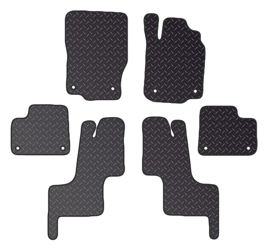 PCM- Car Floor Mats fits Mercedes GL 7 Seater from 2013 ON- Black Standard Rubber 3mm - Tailored Car Mats - Car Floor Mat, with Anti Slip Backing - 6 pcs Floor Mat Set with 8 Clips