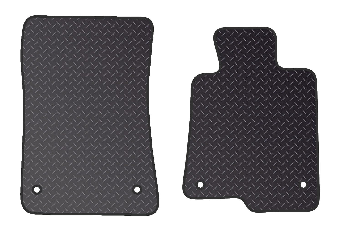 PCM- Car Floor Mats fits for MERCEDES SLC from 2016 Persent- Black Standard Rubber 3mm - Tailored Car Mats - Car Floor Mat, with Anti Slip Backing - 2 pcs Floor Mat Set with  4 Clips