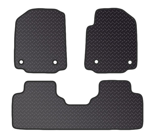 PCM- Car Floor Mats fits for MG GS  from 2016 Present- Black Heavy Duty Rubber 5mm - Tailored Car Mats - Car Floor Mat, with Anti Slip Backing - 3 pcs Floor Mat Set with  4 Clips
