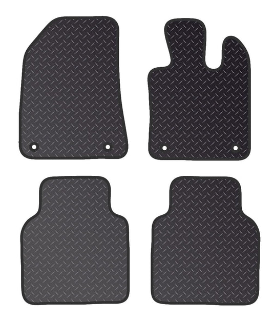 PCM- Car Floor Mats fits for MG HS HYBRID  from 2024 ON- Black Standard Rubber 3mm - Tailored Car Mats - Car Floor Mat, with Anti Slip Backing - 4 pcs Floor Mat Set with 4 Clips