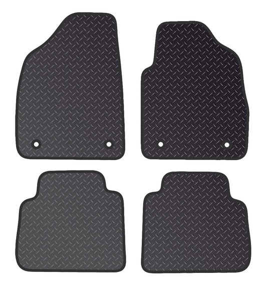 PCM- Car Floor Mats fits for MG HS Manual  from 2019 Present- Black Standard Rubber 3mm - Tailored Car Mats - Car Floor Mat, with Anti Slip Backing - 4 pcs Floor Mat Set with 4 Clips