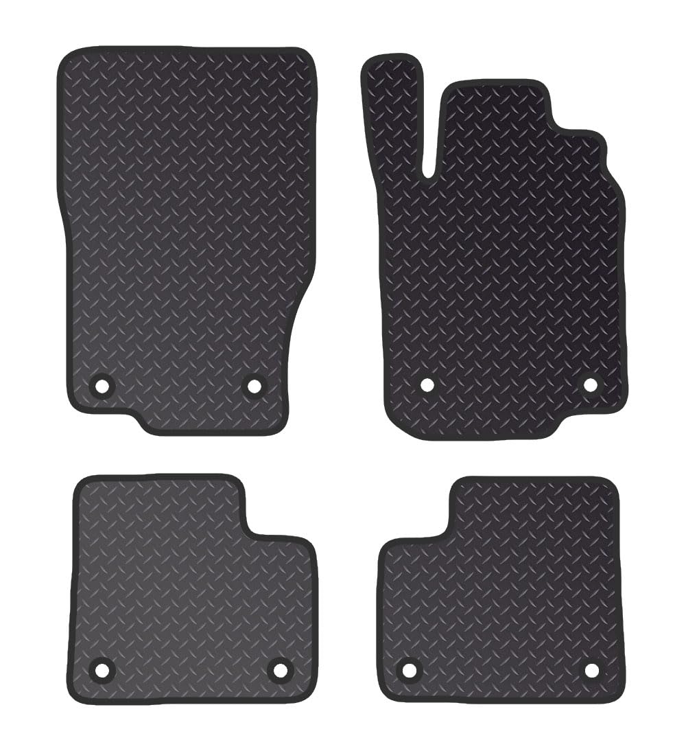 PCM- Car Floor Mats fits for MERCEDES M Class from (2012-2019)- Black Heavy Duty Rubber 5mm - Car Floor Mat, with Anti Slip Backing - 4 pcs Floor Mat Set with 8 Clips