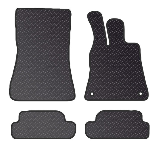 PCM- Car Floor Mats fits for MERCEDES SL from 2022 on- Black Heavy Duty Rubber 5mm - Tailored Car Mats - Car Floor Mat, with Anti Slip Backing - 4 pcs Floor Mat Set with  2 Clips