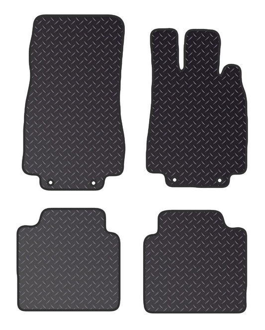 PCM- Car Floor Mats fits for MERCEDES S Class LWB from (1999-2006)- Black Heavy Duty Rubber 5mm - Car Floor Mat, with Anti Slip Backing -  4 pcs Floor Mat Set with  4 Clips