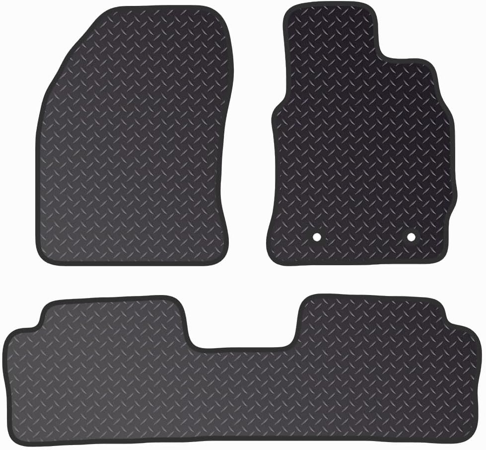 PRIME CAR MAT - Car Floor Mats for Auris TAXI (2016 on) 2 CLIPS - Black Heavy Duty Rubber 5mm - Tailored Car Mats - Car Floor Mat, with Anti Slip Backing - 4 pcs Floor Mat Set