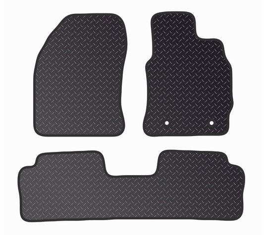 PCM - Car Floor Mats for Auris TAXI (2016 on) 2 CLIPS - Black Standard Rubber 3mm - Tailored Car Mats - Car Floor Mat, with Anti Slip Backing - 4 pcs Floor Mat Set