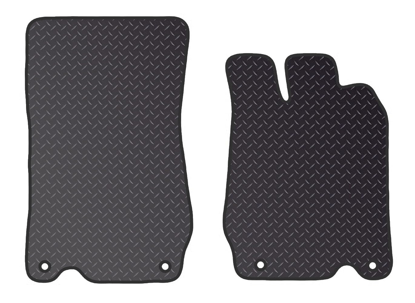 PCM- Car Floor Mats fits for  MERCEDES SL R230 from (2002-2011)- Black Heavy Duty Rubber 5mm - Car Floor Mat, with Anti Slip Backing - 2 pcs Floor Mat Set with 4 Clips