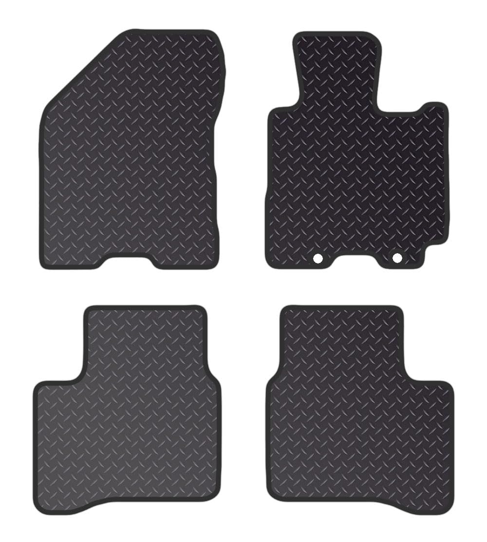 PCM- Car Floor Mats fits for SUZUKI Swift TAXI from 2017 ON- Black Standard Rubber 3mm - Tailored Car Mats - Car Floor Mat, with Anti Slip Backing - 4Pcs Floor Mat Set with 2 Clips