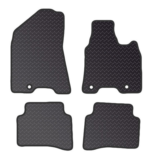 PRIME CAR MATS - Fits KIA Sportage 2016-2018 Hook Fixing System - Black Heavy Duty Rubber 5MM -Fitted With Clips & Granulated Backing - 4 Pc Floor Mat  , Tailored Mats  with 3 Pc Clips