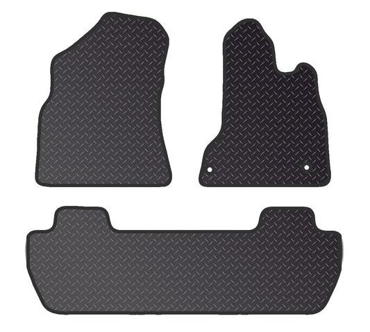 PRIME CAR MAT - Fits CITROEN Berlingo Multispace 2008-2018 - Heavy Duty Rubber 5mm - Tailored Car Mats - Waterproof, Fitted with Clips & Anti Slip Backing - 3 pcs Floor Mat Set