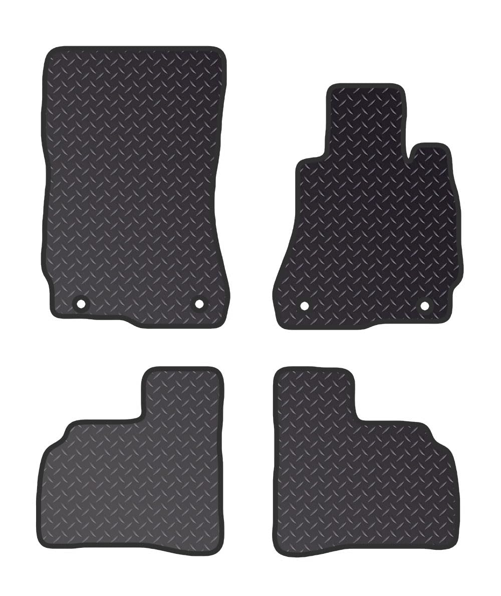 PCM- Car Floor Mats fits for MERCEDES S Class SWB from (2006-2013)- Black Standard Rubber 3mm - Car Floor Mat, with Anti Slip Backing - 4 pcs Floor Mat Set with 4 Clips