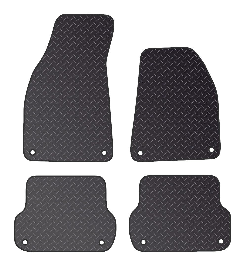 PRIME CAR MAT - Fits AUDI Rs4 2006-2008 - Standard Rubber 3mm - Tailored Car Mats - Waterproof, Non Slip Car Floor Mat, Fitted with Clips & Anti Slip Backing - 4 pcs Floor Mat Set