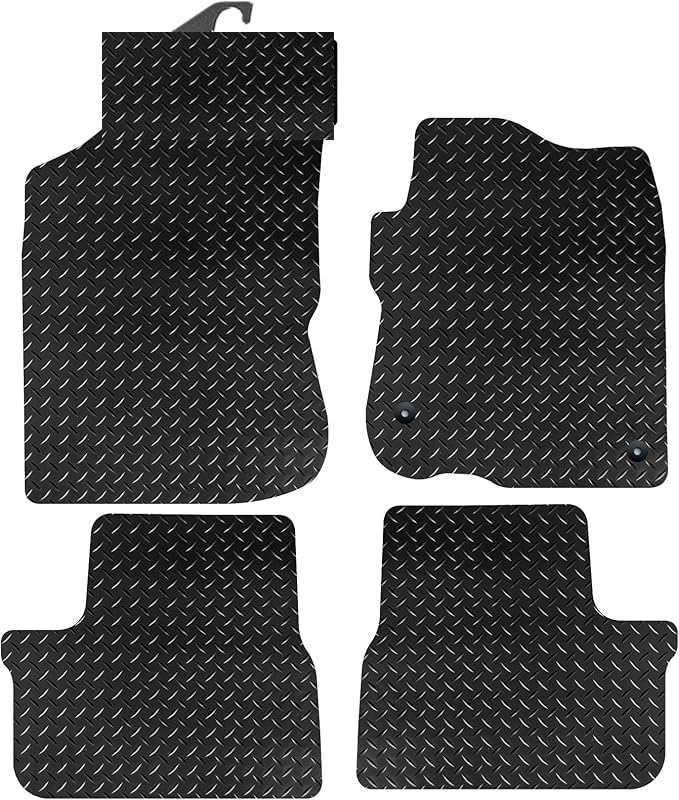 RIME CAR MATS - Fits PEUGEOT 208 2012-2019 - Fitted With Clips & Granulated Backing Non Slip Car Floor Mat - 4 Pc Floor Mat Only