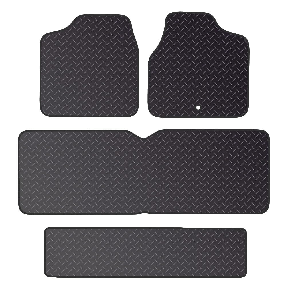 PRIME CAR MAT - Fits CHRYSLER Voyager Sto & Go LWB 2004-2008 - Heavy Duty Rubber 5mm - Tailored Car Mats - Waterproof, Fitted with Clips & Anti Slip Backing - 4 pcs Floor Mat Set