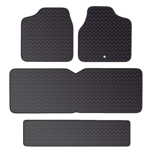 PRIME CAR MAT - Fits CHRYSLER Voyager Sto & Go LWB 2004-2008 - Heavy Duty Rubber 5mm - Tailored Car Mats - Waterproof, Fitted with Clips & Anti Slip Backing - 4 pcs Floor Mat Set