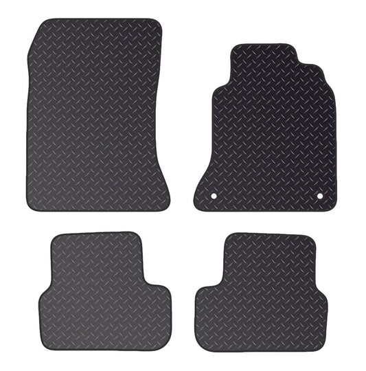 PCM - Car Floor Mats for Mercedes CLA  (2013-2019) 2 CLIPS - Black Standard Rubber 3mm - Tailored Car Mats - Car Floor Mat, with Anti Slip Backing - 4 pcs Floor Mat Set