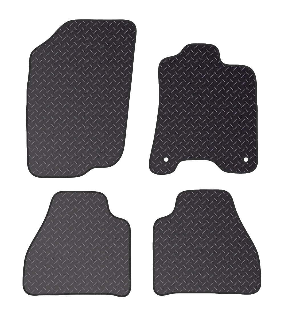 PCM- Car Floor Mats fits for MERCEDES X Class 250D from 2019-Present- Black Standard Rubber 3mm - Car Floor Mat, with Anti Slip Backing - 4 pcs Floor Mat Set with  2 Clips