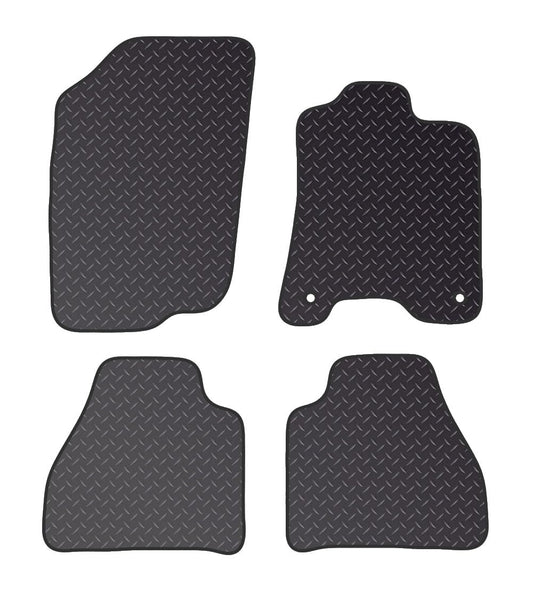 PCM- Car Floor Mats fits for MERCEDES X Class 250D from 2019-Present- Black Standard Rubber 3mm - Car Floor Mat, with Anti Slip Backing - 4 pcs Floor Mat Set with  2 Clips