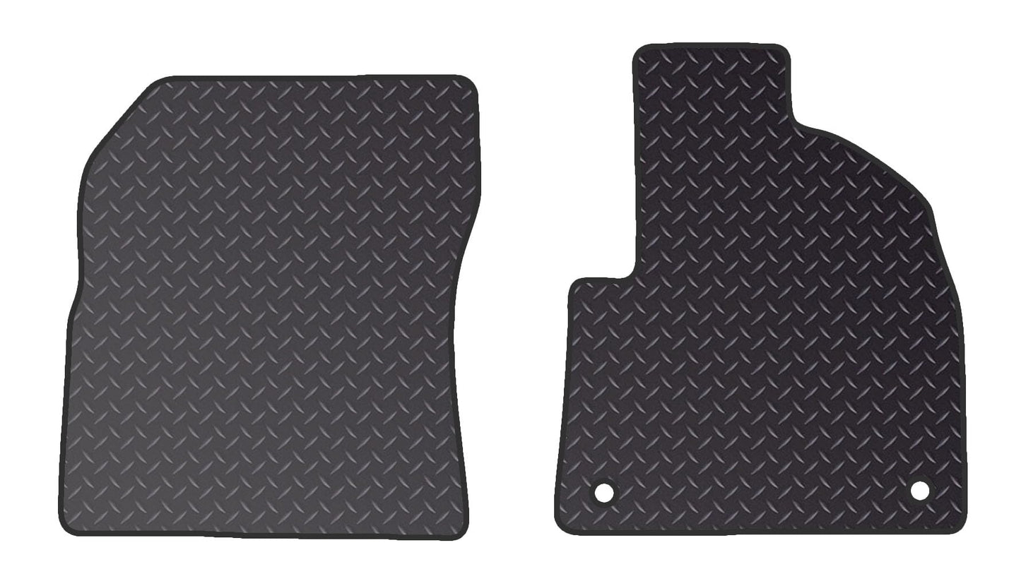 PCM - Tailored Mats Fits Citroen Berlingo Car 2019 To Present Full Coverage Floor Protection - Black Rubber 3mm Waterproof, Non Slip Mat, Fitted With Clips - 2pc Car Floor Mat