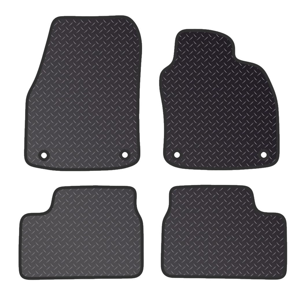 PRIME CAR MAT - Fits Vauxhall Astra H 2004-2009 - Standard Rubber 3mm - Tailored Car Mats - Waterproof, Non Slip Car Floor Mat, Fitted with Clips & Anti Slip Backing - 4 pcs Floor Mat Set