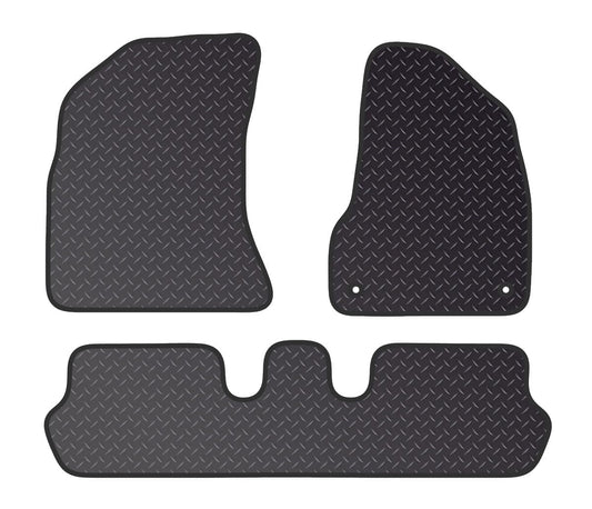 PRIME CAR MAT - Fits CITROEN C4 2007-2013 PICASSO 3pce set - Standard Rubber 3mm - Tailored Car Mats - Waterproof, Non Slip Car Floor Mat, Fitted with Clips & Anti Slip Backing - 4 pcs Floor Mat Set
