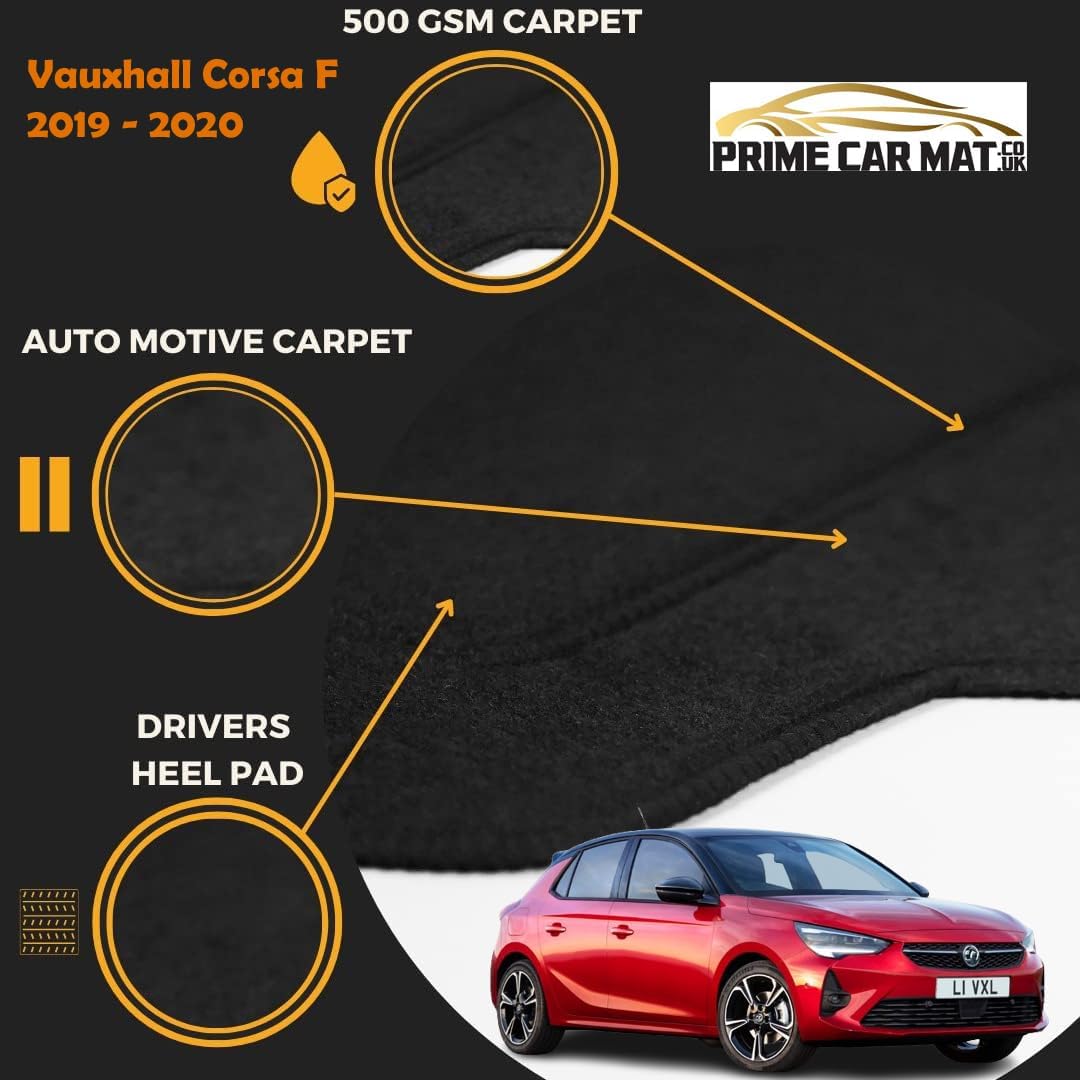 PCM - Vauxhall Corsa F (2019-2020) Black Tailored Fit Car Floor Mats