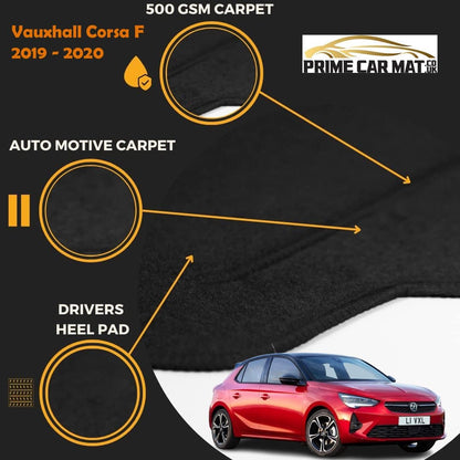 PCM - Vauxhall Corsa F (2019-2020) Black Tailored Fit Car Floor Mats