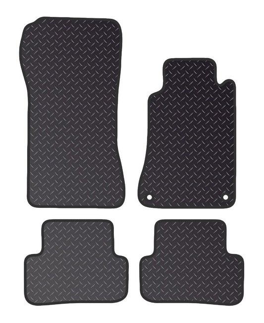PCM - Car Floor Mats for Mercedes CLC (2008-Present) 2 CLIPS - Black Standard Rubber 3mm - Tailored Car Mats - Car Floor Mat, with Anti Slip Backing - 4 pcs Floor Mat Set