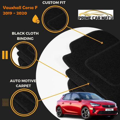 PCM - Vauxhall Corsa F (2019-2020) Black Tailored Fit Car Floor Mats