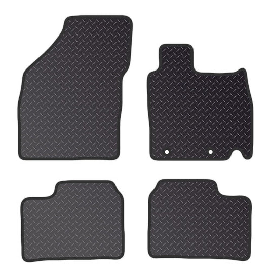 PCM - Car Floor Mats for Suzuki Ignis HYBRID (2018 ON) 2 CLIPS - Black Standard Rubber 3mm - Tailored Car Mats - Car Floor Mat, with Anti Slip Backing - 4 pcs Floor Mat Set