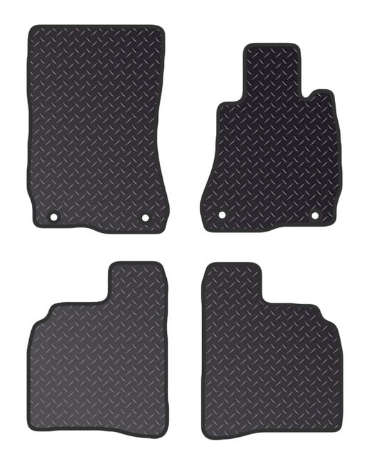 PCM- Car Floor Mats fits for MERCEDES S Class LWB from (2006-2013)- Black Heavy Duty Rubber 5mm - Car Floor Mat, with Anti Slip Backing - 4 pcs Floor Mat Set with  4 Clips