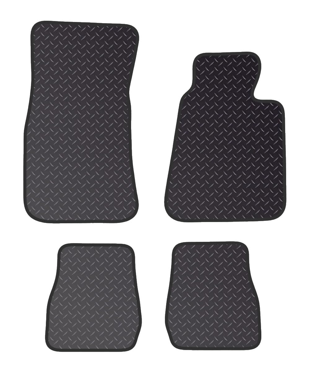 PRIME CAR MAT - Fits BMW 3 Series E30 1982-1994 - Heavy Duty Rubber 5mm - Tailored Car Mats - Waterproof, Non Slip Car Floor Mat, Fitted with Clips & Anti Slip Backing - 4 pcs Floor Mat Set