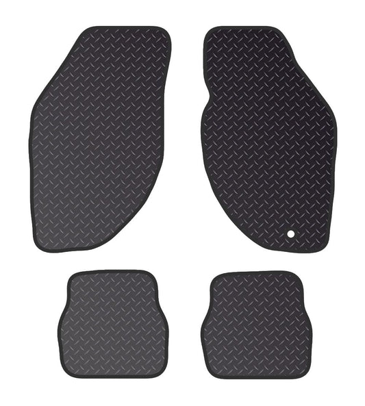 PRIME CAR MAT - Fits ALFA-ROMEO  166-1999-2007 - Black Standard Rubber 3mm - Tailored Car Mats - Waterproof, Non Slip Car Floor Mat, with Anti Slip Backing - 4 pcs Floor Mat Set with 1 Clips