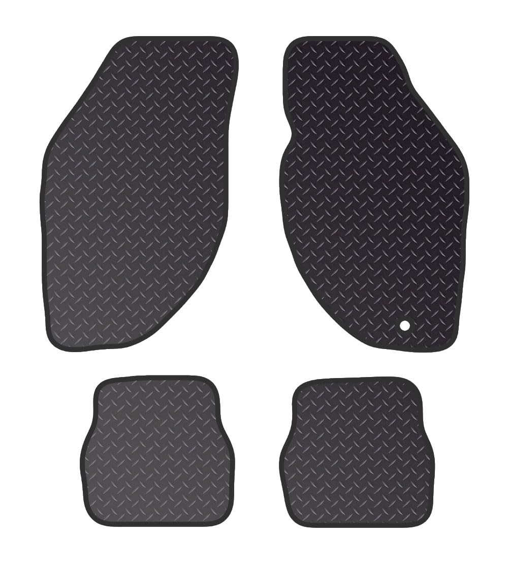 PRIME CAR MAT - Fits ALFA-ROMEO  166-1999-2007 - Black Heavy Duty Rubber 5mm - Tailored Car Mats - Waterproof, Non Slip Car Floor Mat, with Anti Slip Backing - 4 pcs Floor Mat Set with 1 Clips