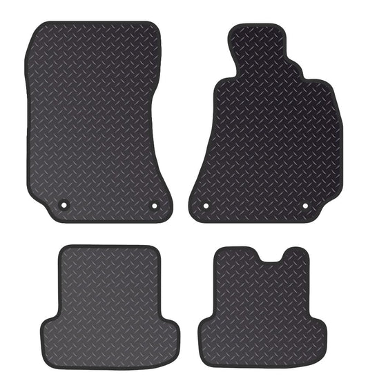 PCM - Tailored Car Floor Mats for Mercedes  E Class Coupe Manual (2009-2016) 4 CLIPS - Black Heavy Duty Rubber 5mm - Full Floor Protection - Anti Slip & Fit Mat with Clips Easy Clean - Black Edging