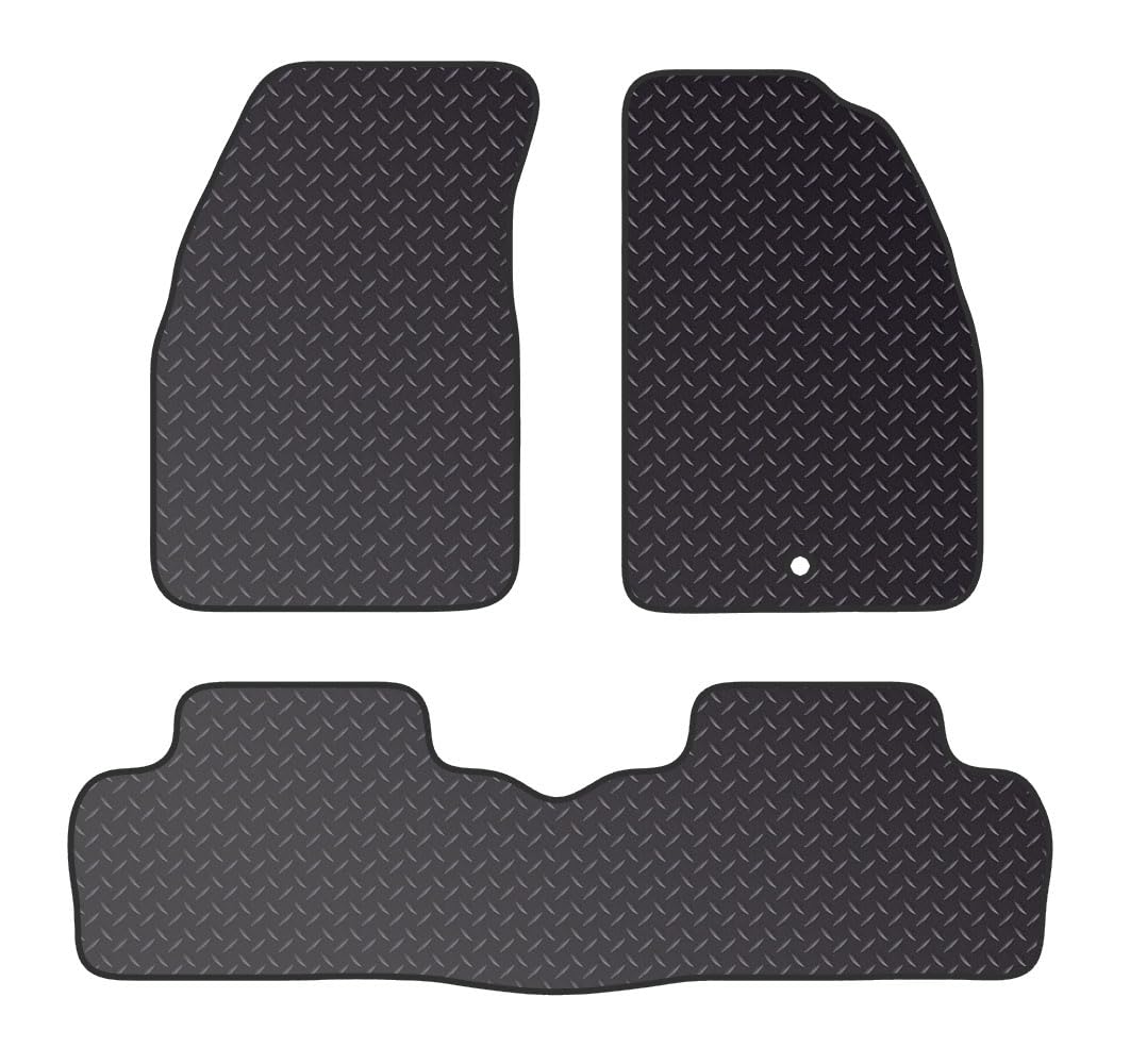 PCM-Car Floor Mats fits for Porche Savvy from (2005-2011) -Black Heavy Duty Rubber 5mm - Tailored Car Mats - Car Floor Mat, with Anti Slip Backing - 4 pcs Floor Mat Set with 1 Clip