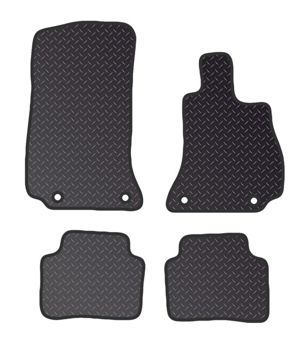 PCM - Car Floor Mats for Mercedes C CLASS (2021 ON) 4 CLIPS - Black Heavy Duty Rubber 5mm - Tailored Car Mats - Car Floor Mat, with Anti Slip Backing - 4 pcs Floor Mat Set