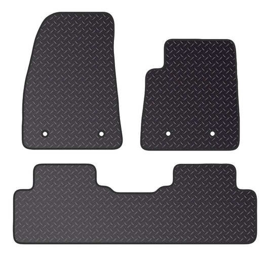PCM- Car Floor Mats fits for MG 5 ELECTRIC  from 2022 on- Black Standard Rubber 3mm - Tailored Car Mats - Car Floor Mat, with Anti Slip Backing - 3 pcs Floor Mat Set with 4 Clips