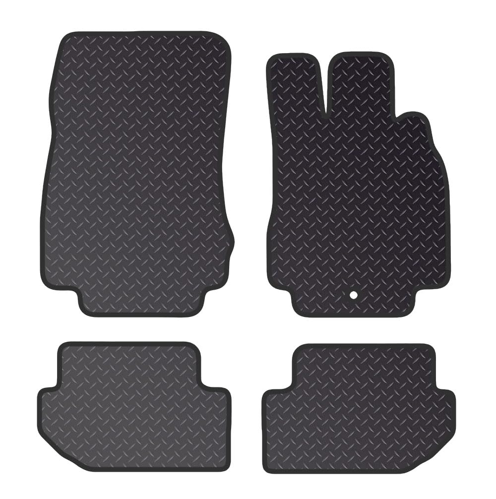 PCM - Car Floor Mats for Mercedes CL class  (2000-2006) no CLIPS - Black Standard Rubber 3mm - Tailored Car Mats - Car Floor Mat, with Anti Slip Backing - 4 pcs Floor Mat Set