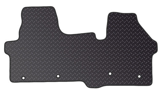Rubber Floor Mats Fits for Ford Transit Custom (2024+) [Manual] 4 Clips - Custom Van Accessory Tailored fit, Non Slip Mat - Anti Slip Backing and Edged With Black Nylon Binding - 1 Floor Mat Only