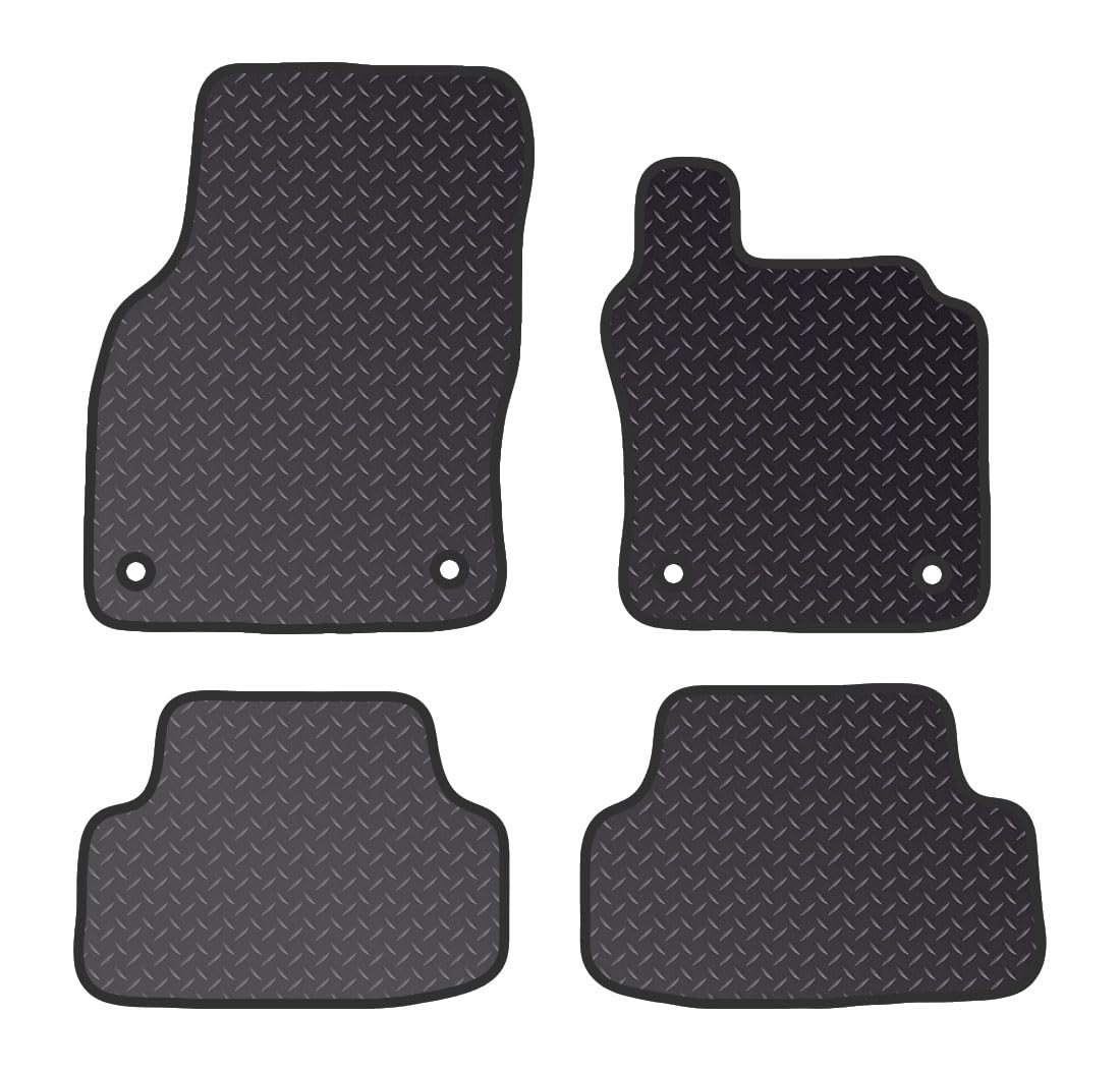 PRIME CAR MAT - Fits AUDI A3 & S3 5 DOORS SPORTSBECK 2012-2015 - Black Heavy Duty Rubber 5mm - Tailored Car Mats - Car Floor Mat with Anti Slip Backing - 4 pcs Floor Mat Set