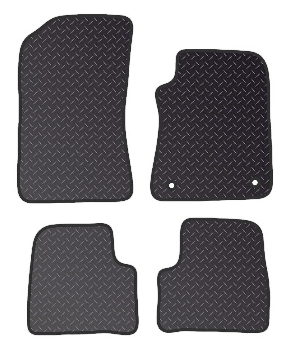PRIME CAR MAT - Fits CITROEN C3 2016-Onwards - Standard Rubber 3mm - Tailored Car Mats - Waterproof, Non Slip Car Floor Mat, Fitted with Clips & Anti Slip Backing - 4 pcs Floor Mat Set