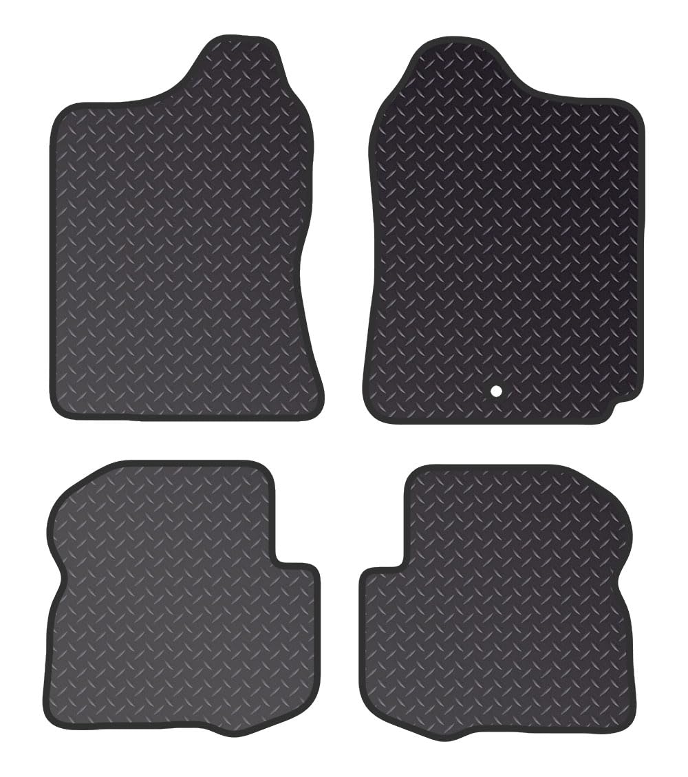 PCM - Car Floor Mats for Suzuki Jimny SZ4 (1998-2013)1 CLIPS - Black Standard Rubber 3mm - Tailored Car Mats - Car Floor Mat, with Anti Slip Backing - 4 pcs Floor Mat Set