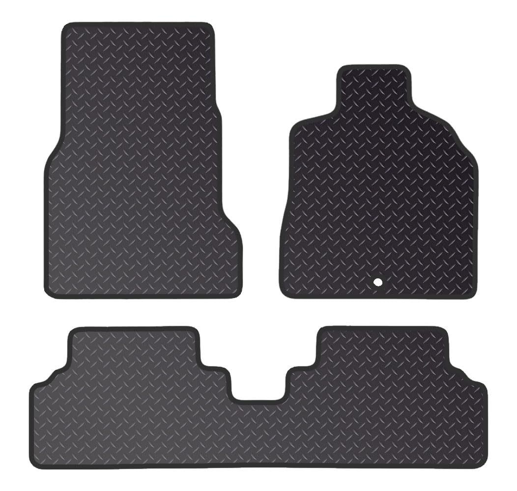 PCM Car Floor Mats for Mercedes A CLASS SWB (1998-2005) 1 CLIP - Standard Rubber 3mm - Tailored Car Mats - Waterproof Car Floor Mat & Anti Slip Backing - 3 pcs Floor Mat Set