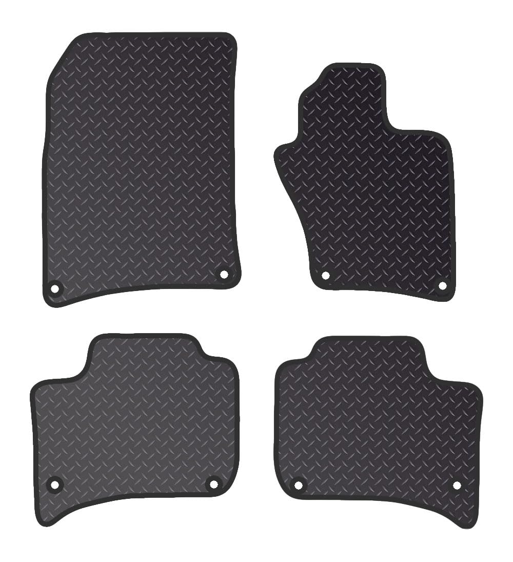PCM-Car Floor Mats fits for Porche Cayenne from  (2010-2018) -Black Heavy Duty Rubber 5mm - Tailored Car Mats - Car Floor Mat, with Anti Slip Backing - 4 pcs Floor Mat Set with 8 Clips
