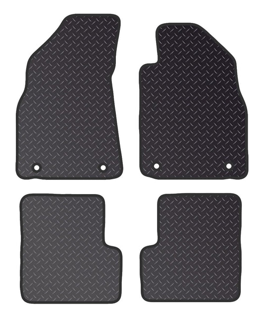 PCM- Car Floor Mats fits for MG 3 CUSTOMISED from (2011-2018)- Black Standard Rubber 3mm - Tailored Car Mats - Car Floor Mat, with Anti Slip Backing - 4 pcs Floor Mat Set with 4 Clips